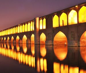 Preview wallpaper isfahan, iran, bridges, night, light