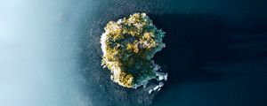 Preview wallpaper island, aerial view, rocks, sea