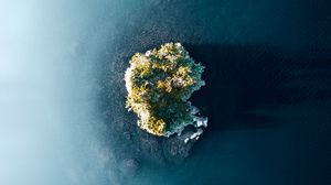 Preview wallpaper island, aerial view, rocks, sea