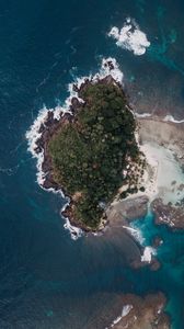 Preview wallpaper island, aerial view, sea, water, height