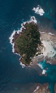 Preview wallpaper island, aerial view, sea, water, height