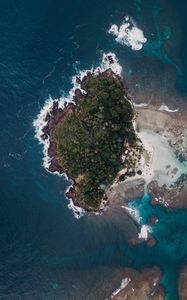 Preview wallpaper island, aerial view, sea, water, height