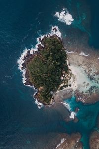 Preview wallpaper island, aerial view, sea, water, height