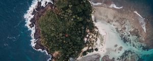 Preview wallpaper island, aerial view, sea, water, height