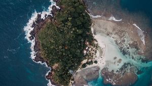 Preview wallpaper island, aerial view, sea, water, height