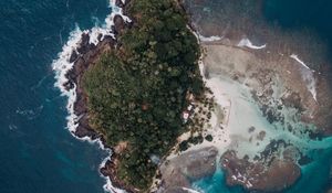 Preview wallpaper island, aerial view, sea, water, height