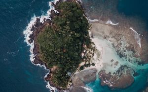 Preview wallpaper island, aerial view, sea, water, height
