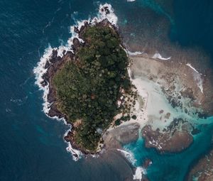 Preview wallpaper island, aerial view, sea, water, height