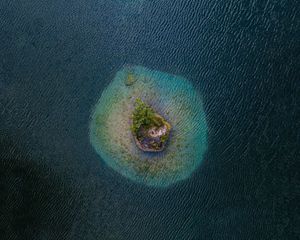 Preview wallpaper island, aerial view, sea, trees