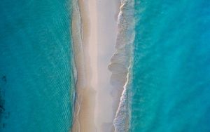 Preview wallpaper island, beach, aerial view, sand, water