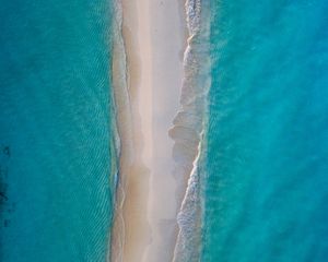 Preview wallpaper island, beach, aerial view, sand, water