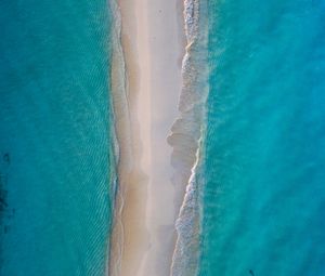 Preview wallpaper island, beach, aerial view, sand, water