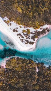 Preview wallpaper island, beach, aerial view, sea, bay