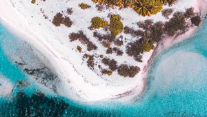 Preview wallpaper island, beach, aerial view, sea, bay