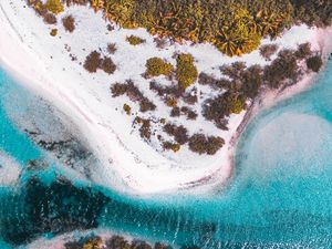 Preview wallpaper island, beach, aerial view, sea, bay