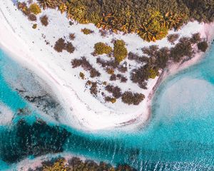 Preview wallpaper island, beach, aerial view, sea, bay