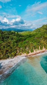 Preview wallpaper island, beach, sea, tropics, aerial view