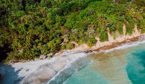 Preview wallpaper island, beach, sea, tropics, aerial view