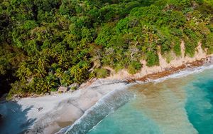 Preview wallpaper island, beach, sea, tropics, aerial view