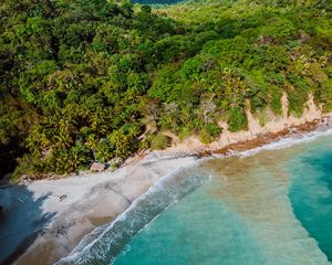 Preview wallpaper island, beach, sea, tropics, aerial view