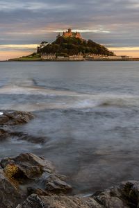 Preview wallpaper island, castle, sea, rocks