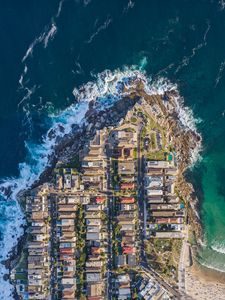 Preview wallpaper island, city, aerial  view, houses