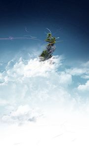 Preview wallpaper island, clouds, sky