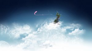 Preview wallpaper island, clouds, sky