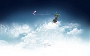 Preview wallpaper island, clouds, sky