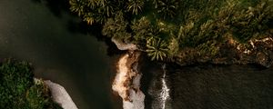 Preview wallpaper island, coast, aerial view, sea, trees