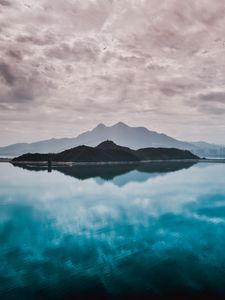 Preview wallpaper island, fog, water, hong kong