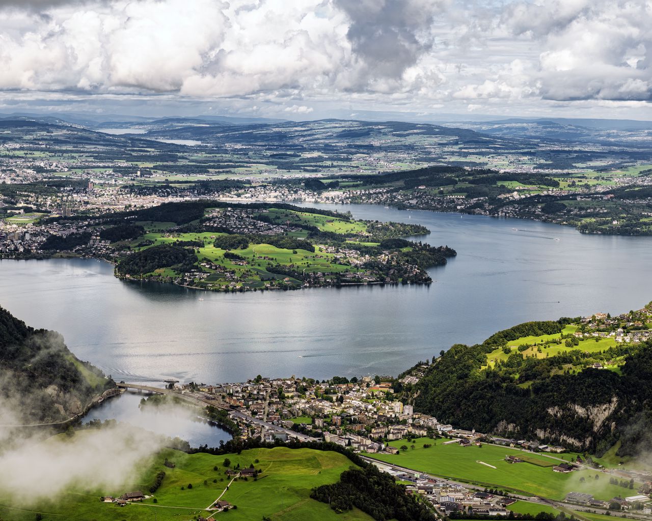 1280x1024 Wallpaper island, hills, mountains, clouds, sky, landscape
