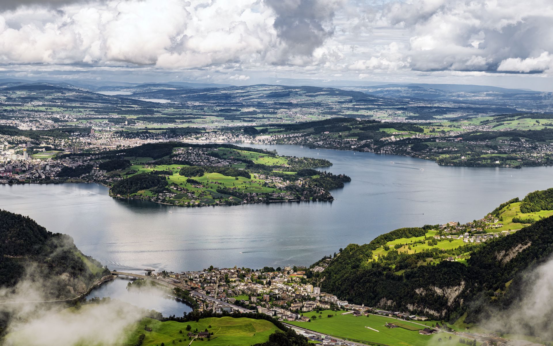 1920x1200 Wallpaper island, hills, mountains, clouds, sky, landscape