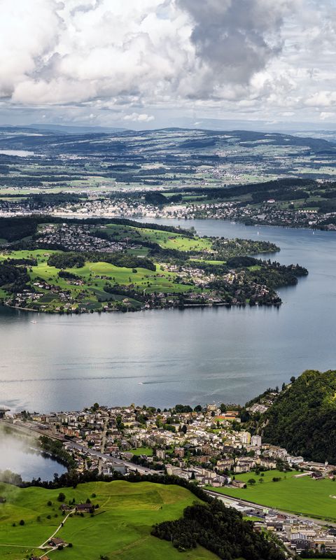 480x800 Wallpaper island, hills, mountains, clouds, sky, landscape