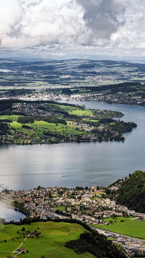 480x854 Wallpaper island, hills, mountains, clouds, sky, landscape