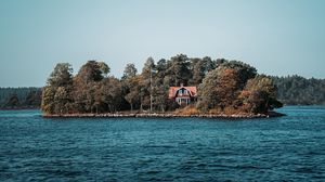 Preview wallpaper island, house, sea, landscape