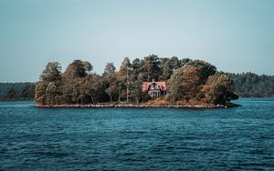Preview wallpaper island, house, sea, landscape
