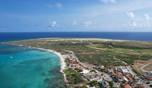 Preview wallpaper island, houses, buildings, coast, sea