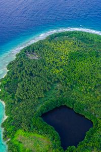 Preview wallpaper island, lagoon, aerial view, ocean, tropics