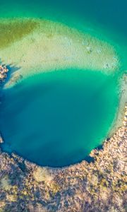 Preview wallpaper island, lagoon, aerial view, sea, tropics