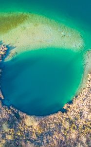 Preview wallpaper island, lagoon, aerial view, sea, tropics