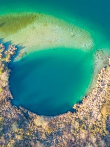 Preview wallpaper island, lagoon, aerial view, sea, tropics