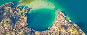 Preview wallpaper island, lagoon, aerial view, sea, tropics