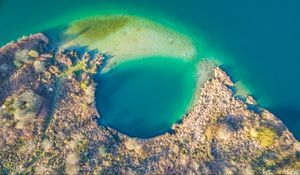 Preview wallpaper island, lagoon, aerial view, sea, tropics