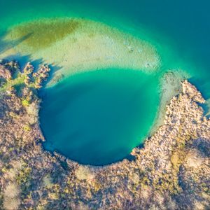 Preview wallpaper island, lagoon, aerial view, sea, tropics