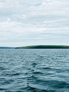 Preview wallpaper island, lake, water, waves, ripples