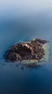 Preview wallpaper island, lighthouse, aerial view, sea, water