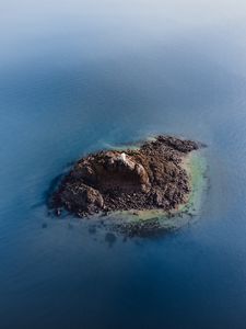 Preview wallpaper island, lighthouse, aerial view, sea, water