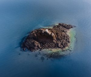 Preview wallpaper island, lighthouse, aerial view, sea, water