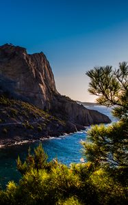 Preview wallpaper island, mountains, sea, trees, landscape